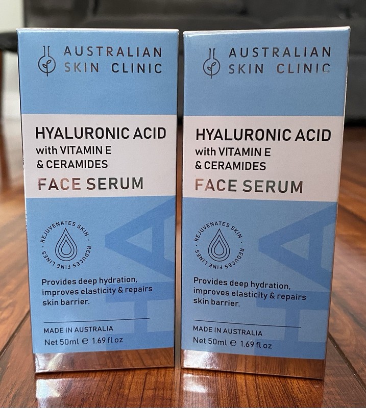Australian Skin Clinic Hyaluronic Acid & Vitamin E & Ceramides Face Serum 2 pks