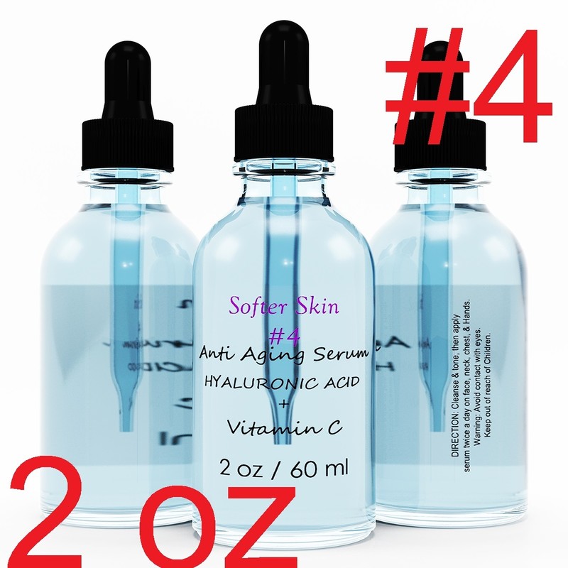 #4 2 OZ 100% Pure Vitamin C Hyaluronic Acid Serum for Face BEST Anti Aging
