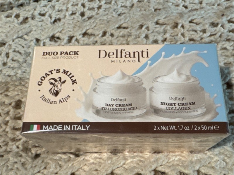 Set of 2 Delfanti Milano Goat’s Milk Day Cream with Hyaluronic Acid 1.7 oz each