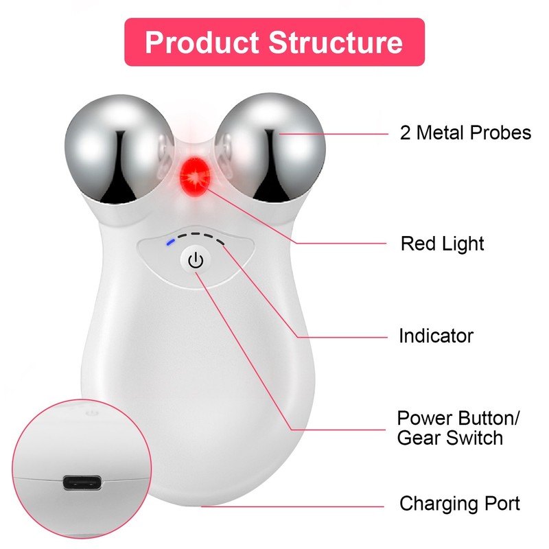 1Pc Micro-current Face Massager Rechargeable Face Neck Roller Intelligent Facial gallery