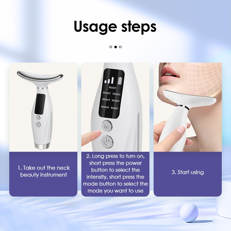 7Colors Face Neck Lifting Massager Beauty Device LED Wrinkle Double Chin Remover gallery
