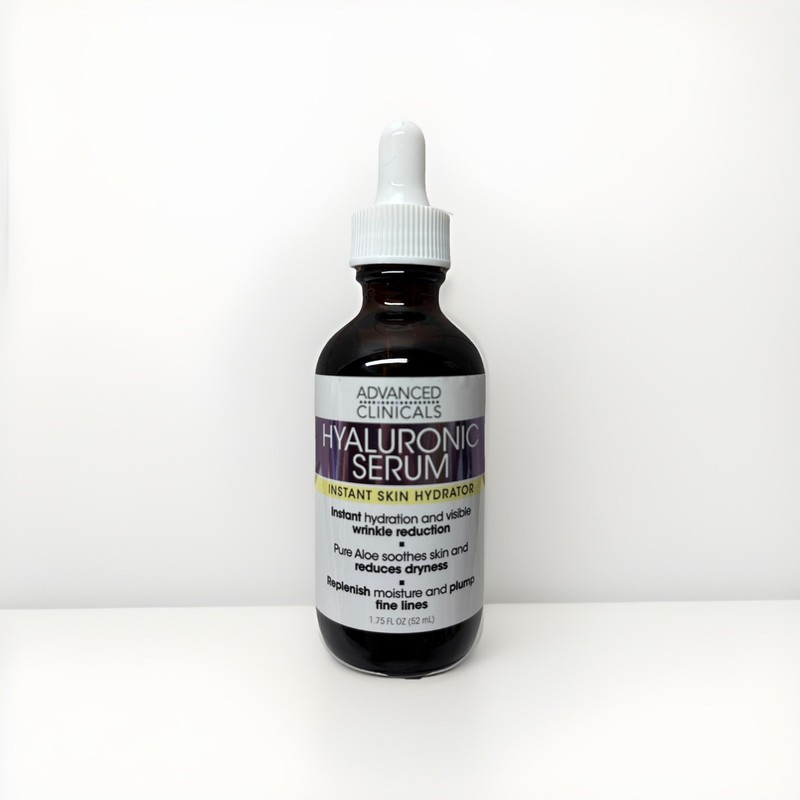 Advanced Clinicals Hyaluronic Serum Instant Soothe Skin Hydrator 1.75 fl oz NEW