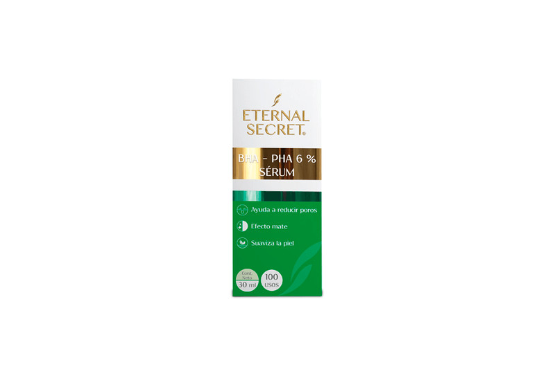 SUERO FACIAL BHA-PHA 6% ETERNAL SECRET 30ML 1 PIEZA
