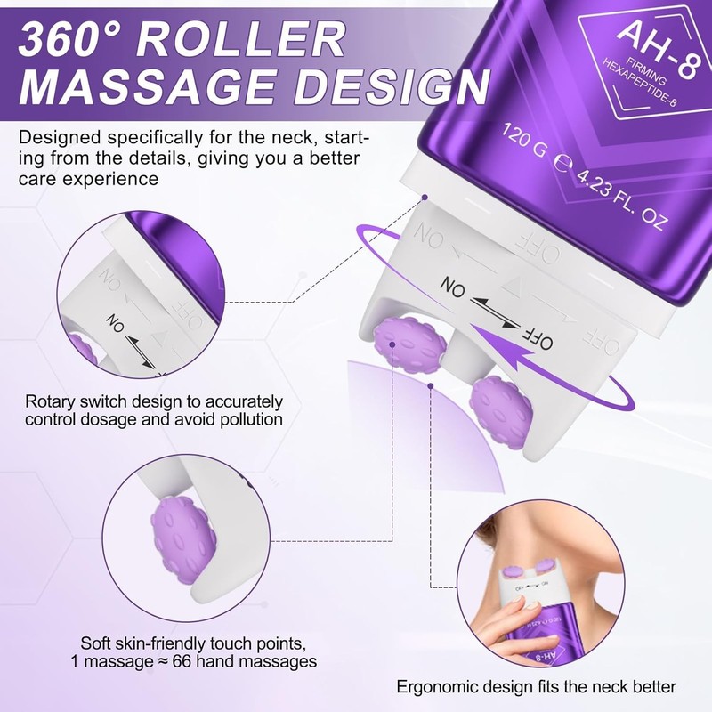 AH-8 Firming Neck Cream with Unique Roller Design for Youthful Skin - 4.23 Oz gallery