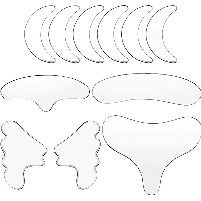 11X Facial Anti Wrinkle Patches Silicone Reusable Pad For Face Eye Forehead Neck gallery