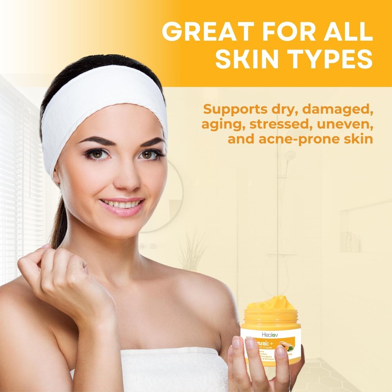 Turmeric Face Cream for Face & Body - All Natural Turmeric Skin Brightening Lo gallery