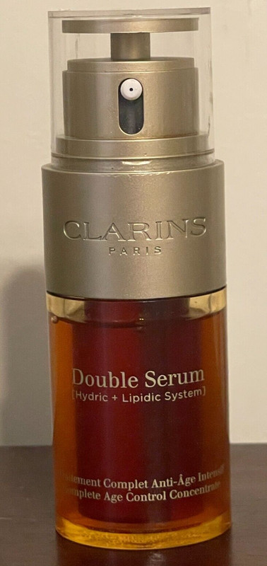 Clarins Double Serum Complete Age Control Concentrate 1oz Pump 90% full read