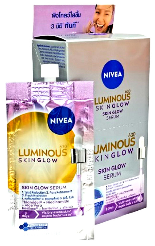 Nivea Luminous 630 Skin Glow Serum Thiamidol Niacinamide Aloe Vera 7ml×6 sachets