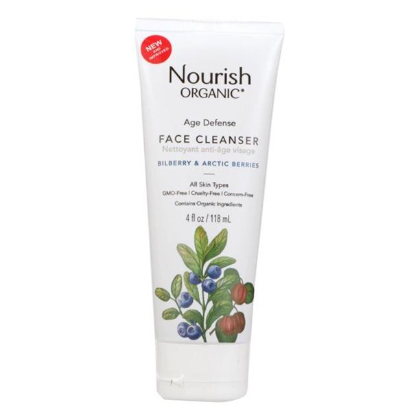 Nourish Organic Age Defense Face Cleanser Bilberry and Arctic Berries 4 Fl Oz
