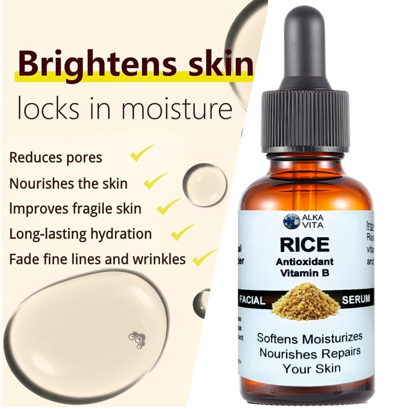 Rice Bran Skin Serum Face Wrinkle Repair Factor Moisturizer Age Defying ALKAVITA gallery
