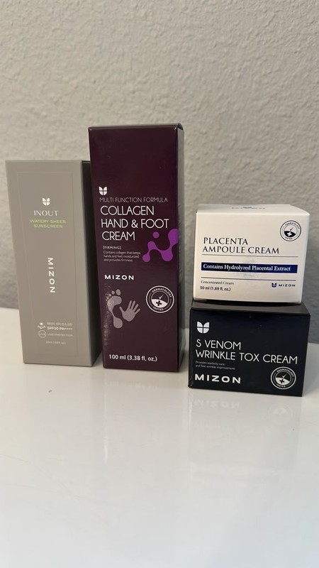 Mizon Skincare 4-Piece Set Sunscreen Hand Foot Placenta Ampoule & Wrinkle Cream
