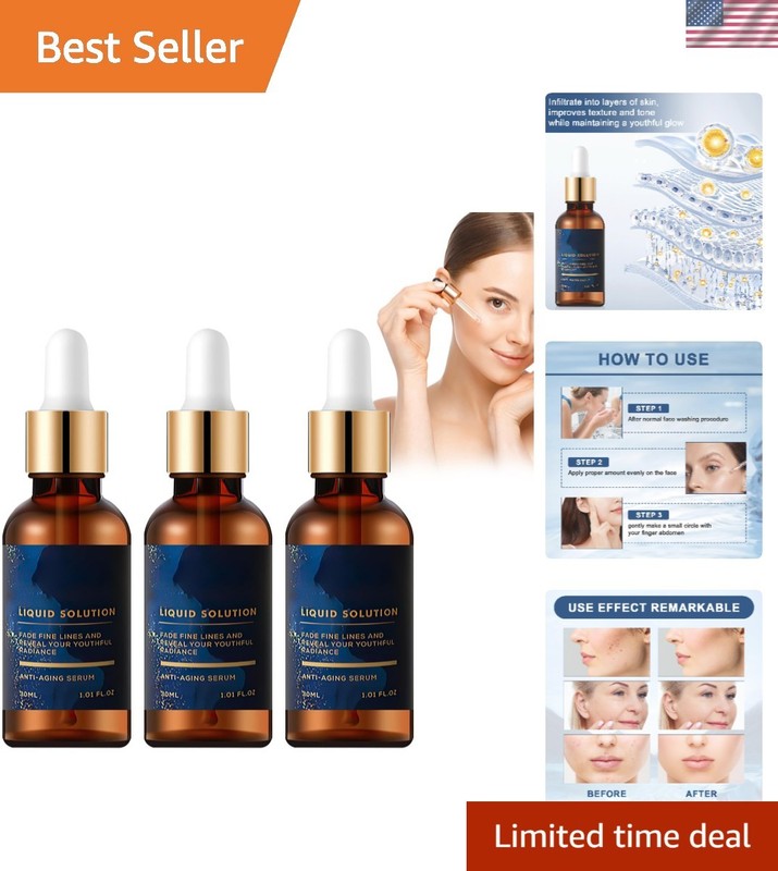 All-Natural Anti-Aging Serum Set – Infused with Vitamins, Collagen Booster, 3pcs