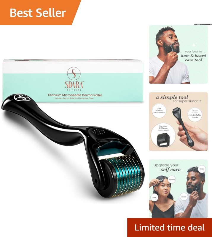 Sdara Titanium Derma Roller for Intensive Microneedling – Includes Storage Case