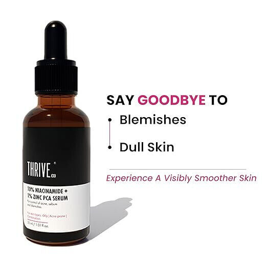 Thriveco 10% Niacinamide Face Serum + 1% Zinc Pca Glowing Skin, Acne-prone 30ml gallery