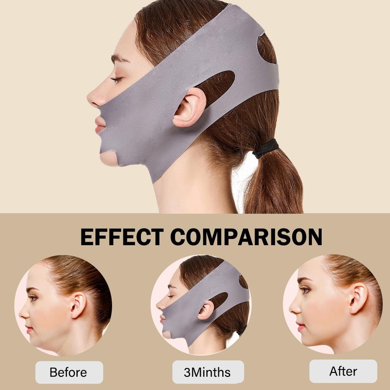 Reusable Facial Lifting Belt V Line Lifting Mask with Chin Strap for Sleeping US gallery