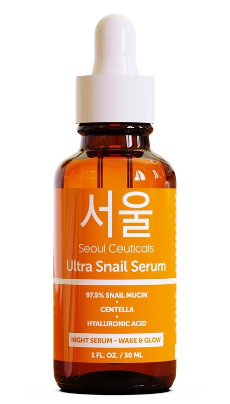 Korean Skin Care 97.5% Snail Mucin Serum – K Beauty Skincare Night Serum Hyal…