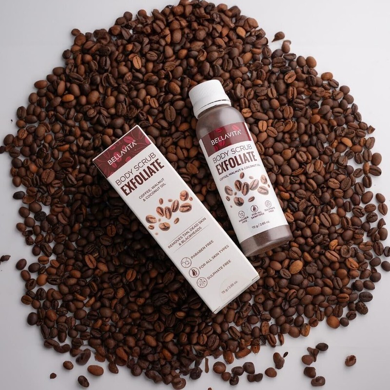 Coffee Scrub For Face Body Neck Knees Blackhead Remover Tan Dirt Removal 75 g