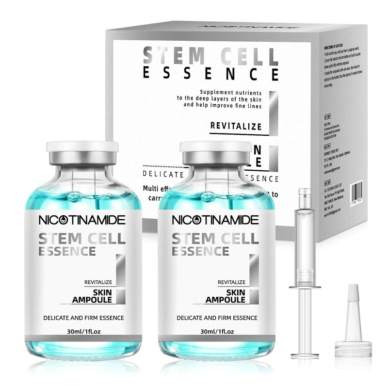 Stem Cell Serum for Face, 2 Pcs Microneedling Serum Ampoule for Anti-Aging, Help