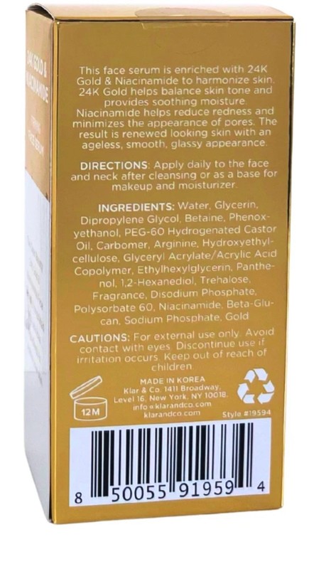 2X CB Clear Beauty 24k Gold & Niacinamide Firming Face Serum 1.69fl Oz (NIB) gallery