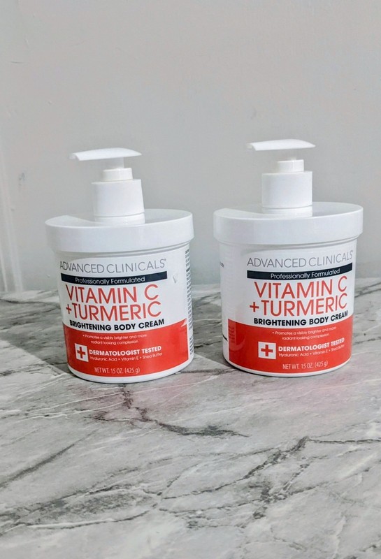 Advanced Clinicals Vitamin C Turmeric Brightening Body Cream 15oz Pack of 2 New