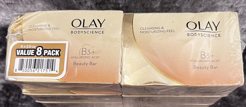 Olay Bodyscience Cleansing & Moisturizing Feel B3+ Hyaluronic Acid Bar 8pack