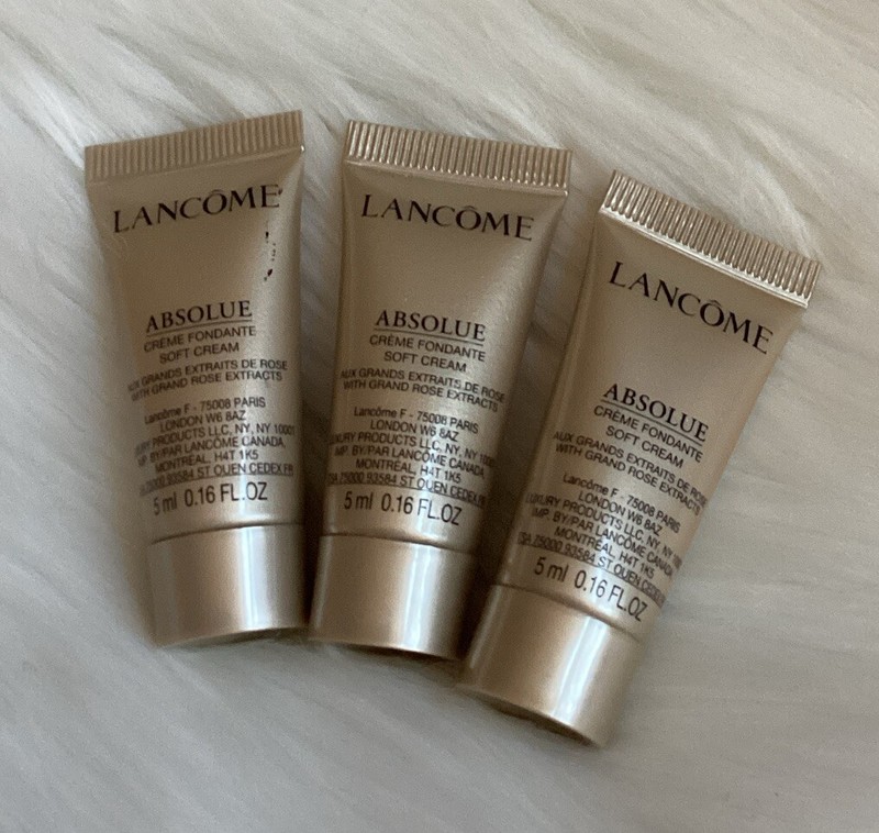 3 x Lancome ABSOLUE Soft Cream With Grand Rose Extracts ~ 5ml x 3 =15ml Travel S