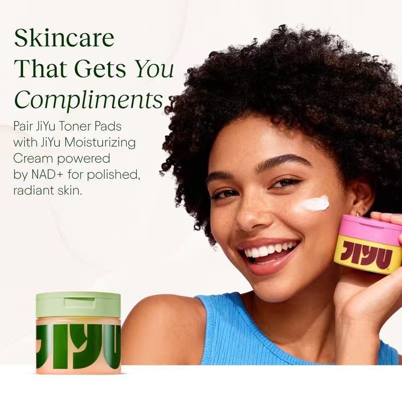 JiYu Korean Skincare Glow-Up Bundle - Toner Pads & NAD+Ant Aging Moisturizing Cr gallery