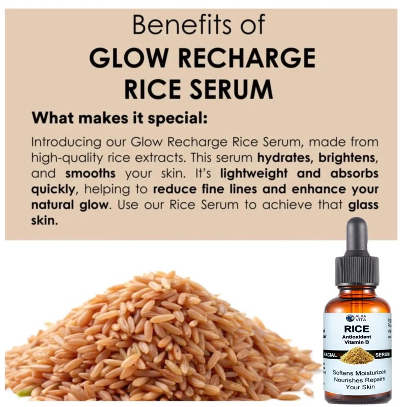 Rice Bran Skin Serum Face Wrinkle Repair Factor Moisturizer Age Defying ALKAVITA gallery