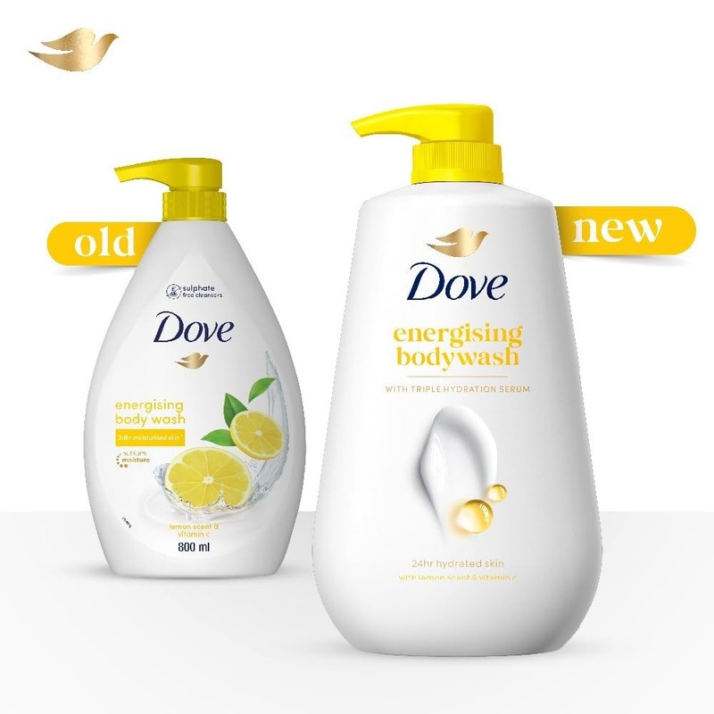 Dove Energising Lemon & Vit C Body Wash 800 ml Bottle.