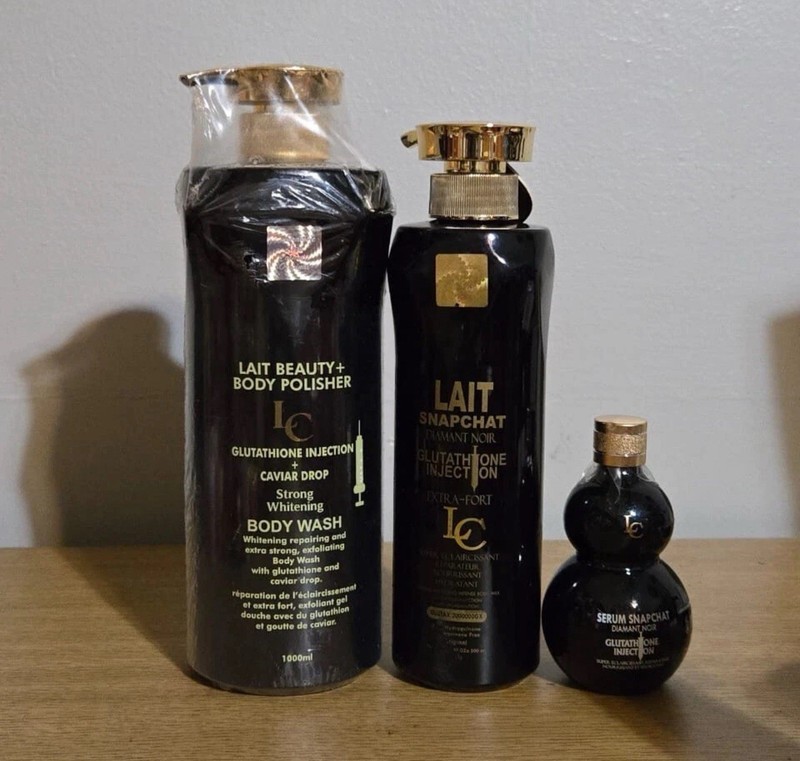 Lait Snapchat Black Diamond Set. Lotion, Serum. Shower gel & Face Cream.4pcs gallery