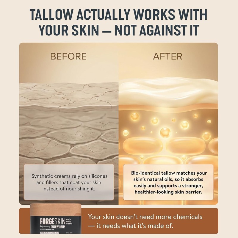 Forge Skin Men's Wrinkle Defense Beef Tallow Balm for Skin |Beef Tallow for men. gallery