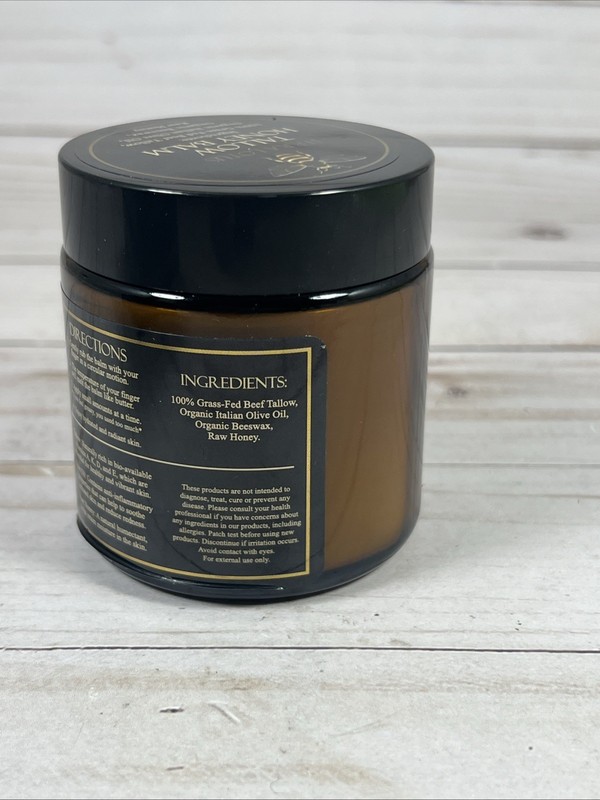 Terra Lotus Organic Grass Fed Beef Tallow Honey Balm Unscented Large 4oz Jar gallery