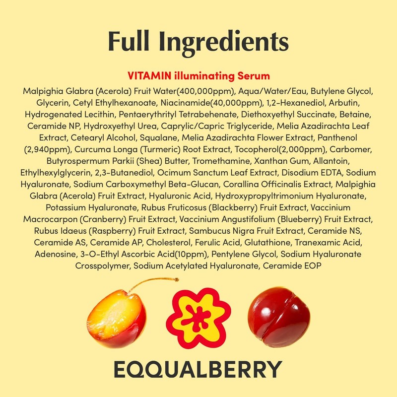 EQQUALBERRY Vitamin Illuminating Serum Niacinamide 4% Brightening Vitamin C Face gallery