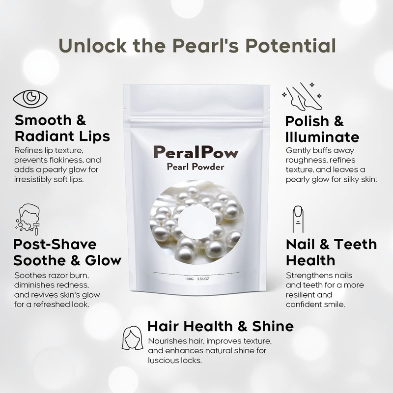 Pearl Powder Organic, 100g Natural DIY Skincare, Anti Aging, Minimizes Pores gallery