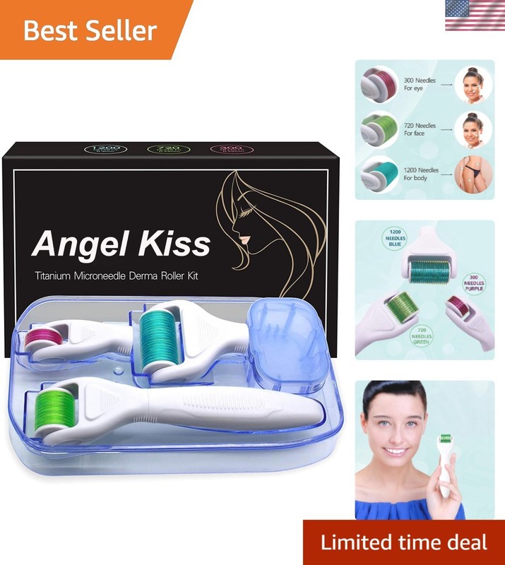 Ergonomic Titanium Microneedling Derma Roller Set for Ultimate Skincare