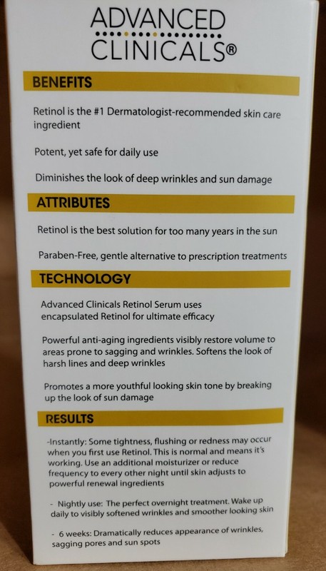 Advanced Clinicals Anti-Wrinkle Retinol Serum 1.75 Fl Oz (52mL) gallery