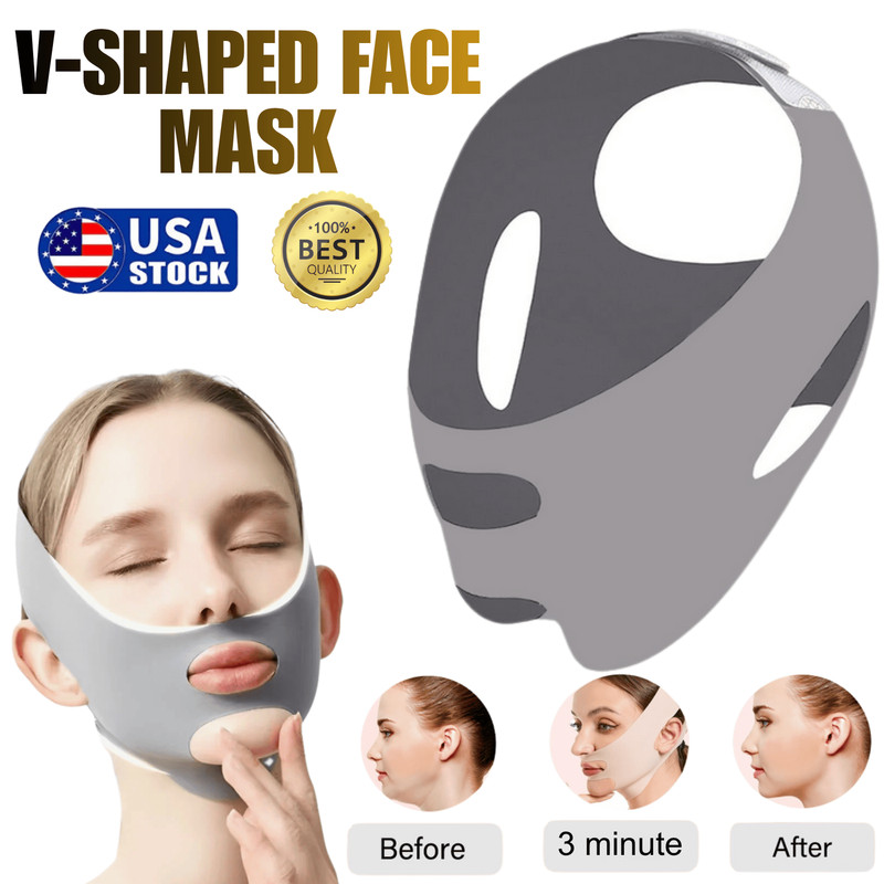 Reusable Facial Lifting Belt V Line Lifting Mask with Chin Strap for Sleeping US gallery