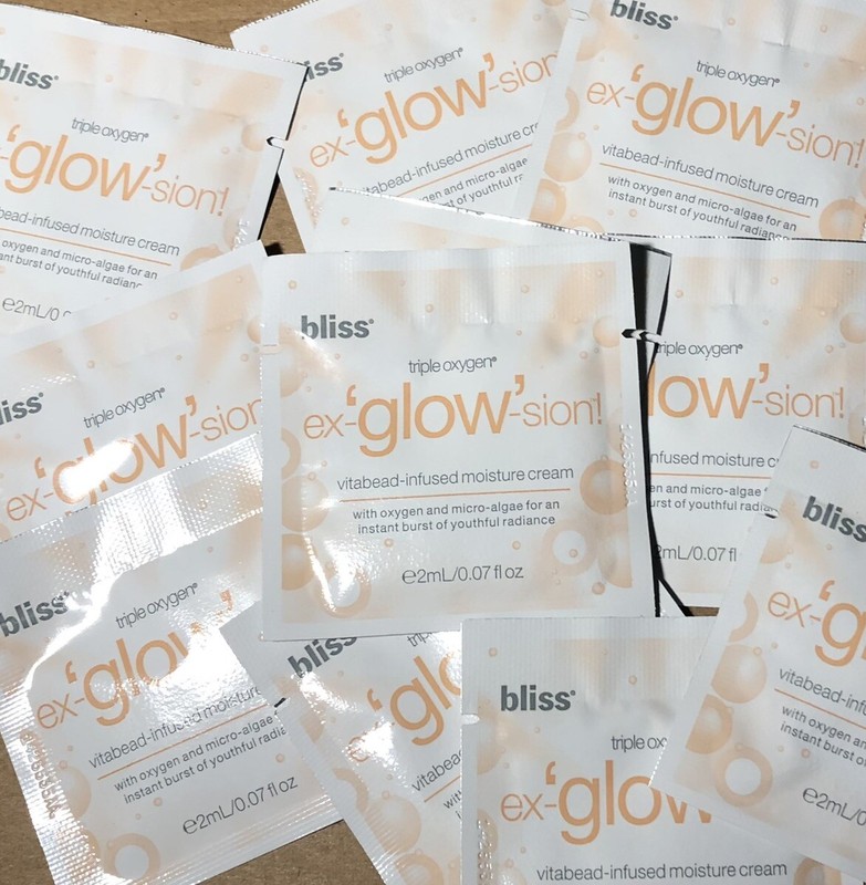 50 BLISS Triple Oxygen ex-GLOW-sion Vitabead Infused Moisture Cream 0.07oz ea