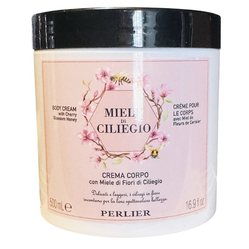 Perlier MIELE di CILIEGIO Cherry Blossom Honey Body Cream Large 16.9 fl oz