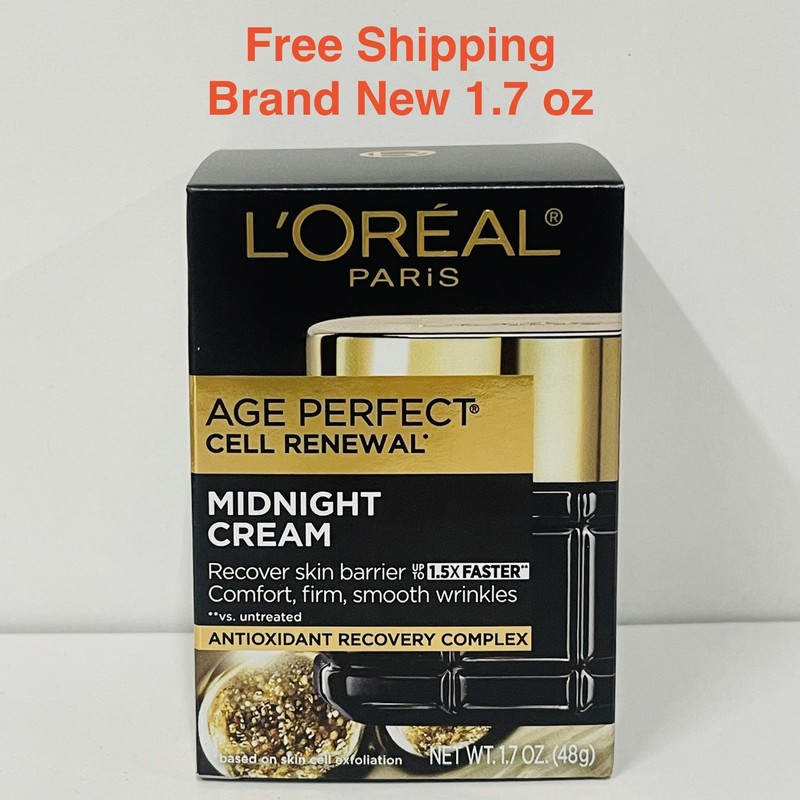 L’Oreal Paris Age Perfect Cell Renewal Midnight Cream, Antioxidant 1.7 oz NEW