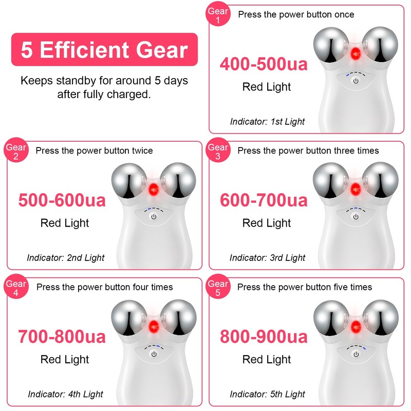 1Pc Micro-current Face Massager Rechargeable Face Neck Roller Intelligent Facial gallery
