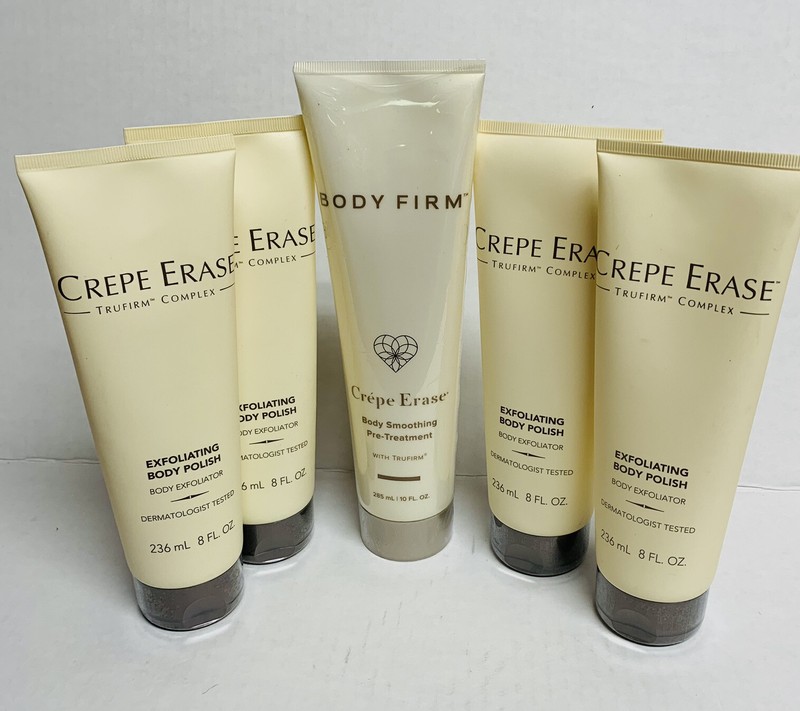 CREPE ERASE Exfoliating Body Polish 4- 8oz & 10oz Pre-Treatment Body Smoothing