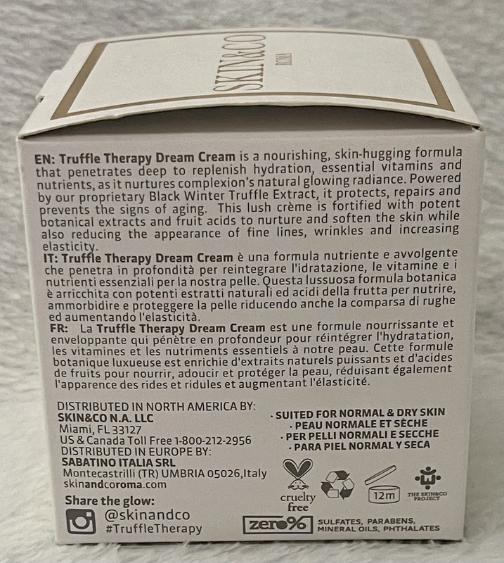 SKIN & CO DREAM CREAM NIGHT CREAM TRUFFLE THERAPY-1.7 FL. OZ./50 ML New In Box gallery
