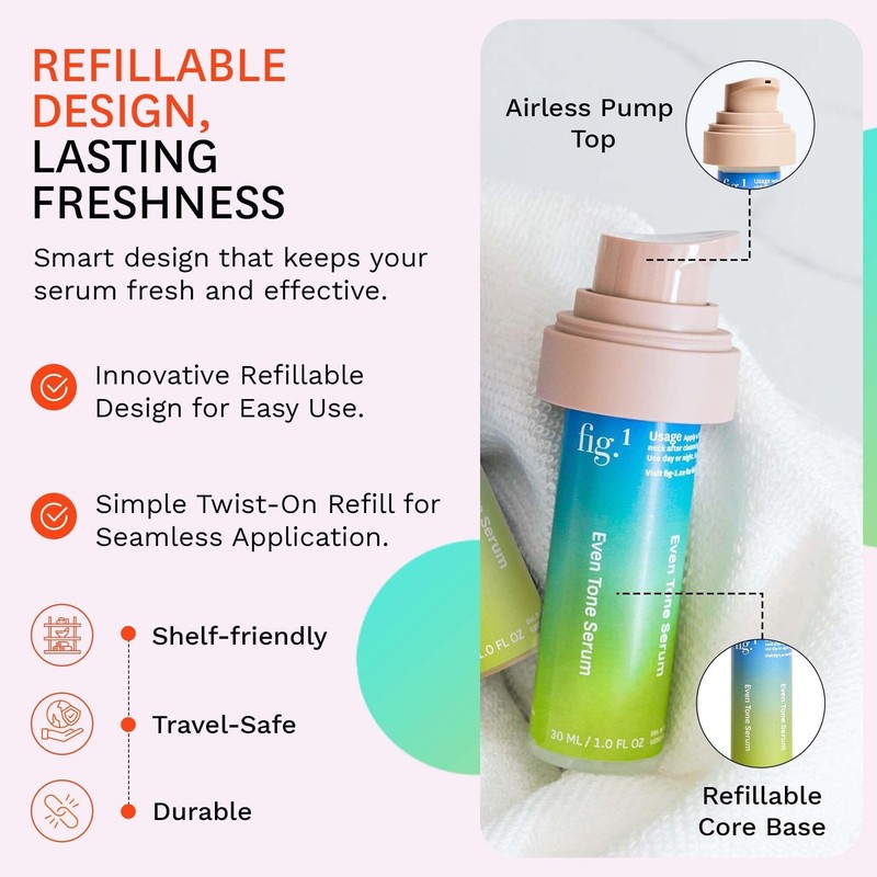 Fig.1 Even Tone Serum for Dark Spots Uneven Skin Tone, Glowing Skin Face Ser... gallery