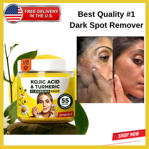 Turmeric Kojic Acid &Facial Exfoliating Peel Cleansing 55 Pads Dark Spot Remover gallery