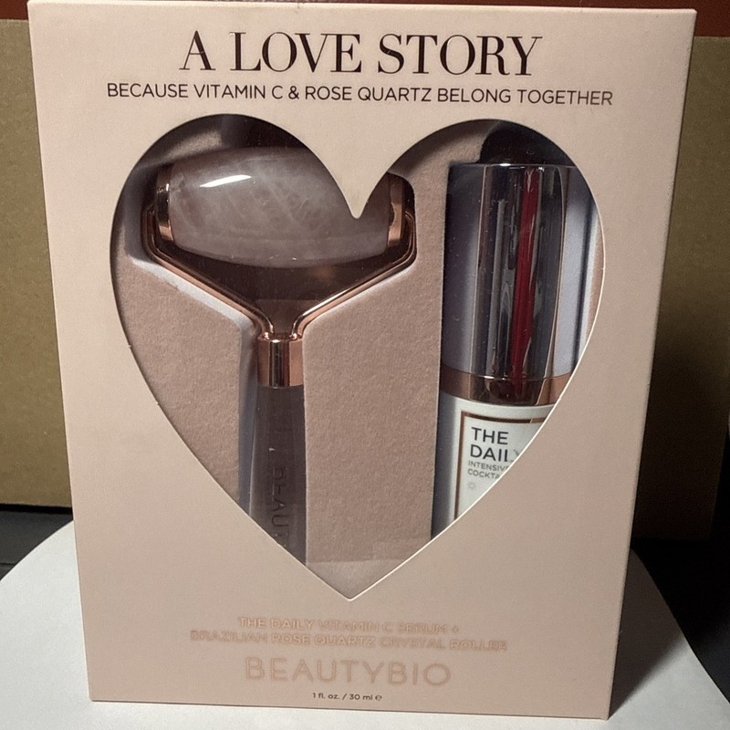 BEAUTYBIO The Daily Vitamin C Serum + Brazilian Rose Quartz Crystal Roller Set gallery