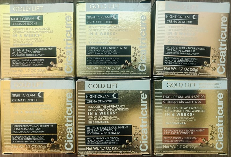 Cicatricure Gold Lift 5 Night and 1 day cream combo 1.7 oz each, 6 count.
