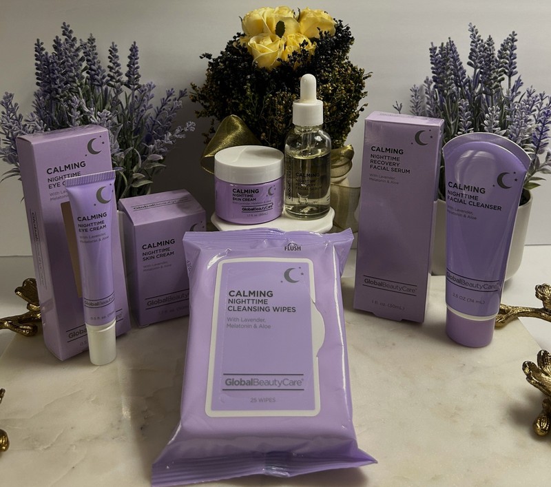 Global Beauty CALMING Nighttime Skincare Set 5-Pc Lavender Sleep Routine +🎁