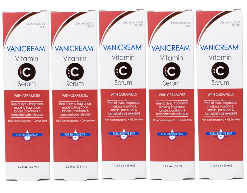 5 Pk Vanicream Vitamin C Face Serum with Ceramides for Sensitive Skin, 1.2 fl oz