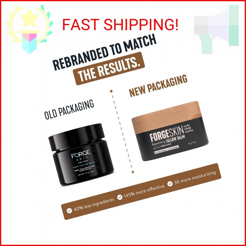 Forge Skin Beef Tallow Balm Moisturizer for Men Skin Care - Face + Body Anti Agi gallery